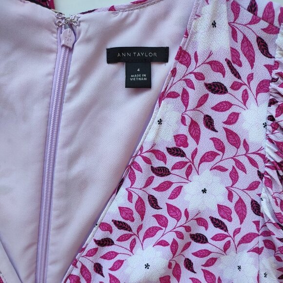 Ann Taylor Cottagecore Floral Midi Dress Grannycore Boho Garden Country Size 4 - Picture 9 of 10